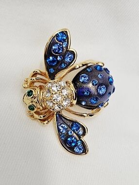 Joan Rivers Cosmic Blue Bee Pin